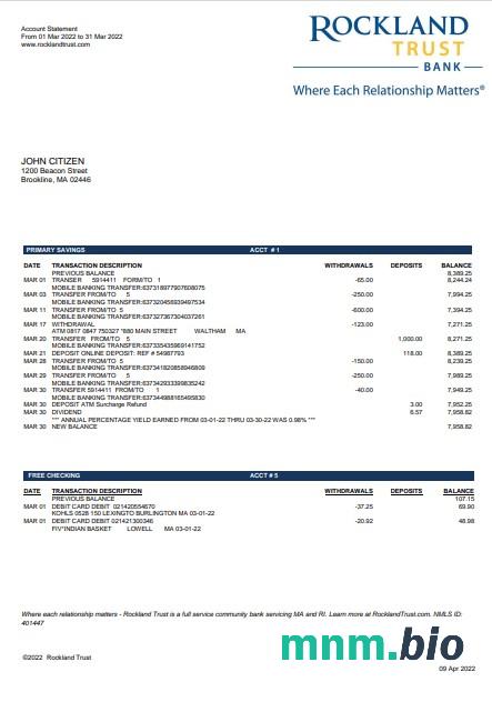 USA Massachusetts Radius Bank word pdf